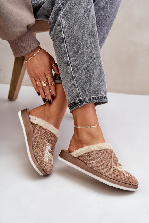 Plätud Pealiste omad Põhjapõtradega Ja karusnahk Inblu CT000034 beeži värvi Plätud Pealiste omad Põhjapõtradega Ja karusnahk Inblu CT000034 beeži värvi