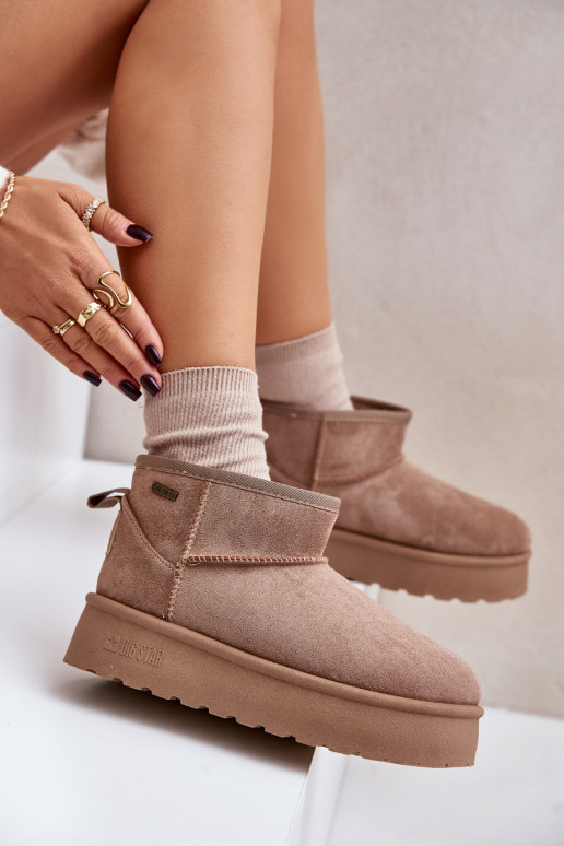 Sellel ondal nööpidega lumesaapad platvormiga Big Star OO274A100 beeži värvi Sellel ondal nööpidega lumesaapad platvormiga Big Star OO274A100 beeži värvi