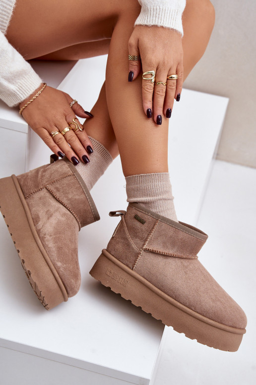 Sellel ondal nööpidega lumesaapad platvormiga Big Star OO274A100 beeži värvi Sellel ondal nööpidega lumesaapad platvormiga Big Star OO274A100 beeži värvi