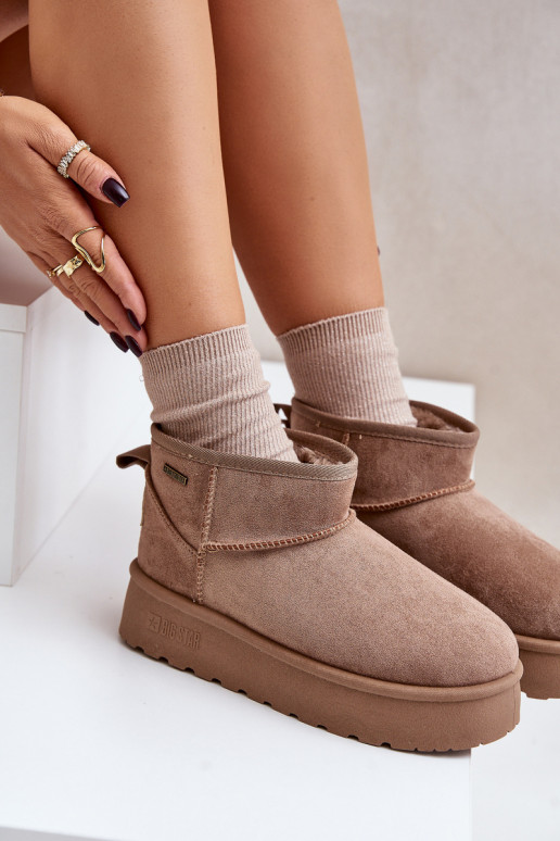 Sellel ondal nööpidega lumesaapad platvormiga Big Star OO274A100 beeži värvi Sellel ondal nööpidega lumesaapad platvormiga Big Star OO274A100 beeži värvi