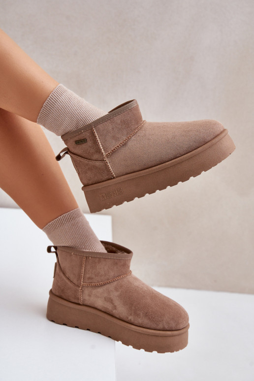 Sellel ondal nööpidega lumesaapad platvormiga Big Star OO274A100 beeži värvi Sellel ondal nööpidega lumesaapad platvormiga Big Star OO274A100 beeži värvi