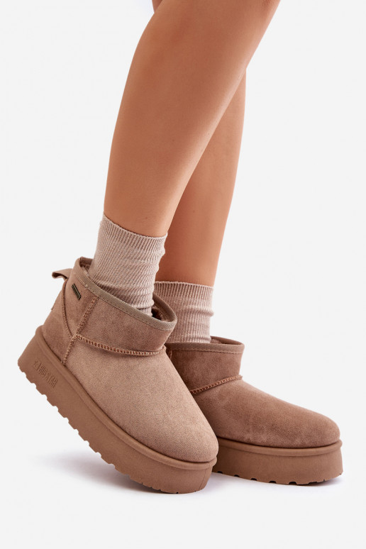 Sellel ondal nööpidega lumesaapad platvormiga Big Star OO274A100 beeži värvi Sellel ondal nööpidega lumesaapad platvormiga Big Star OO274A100 beeži värvi