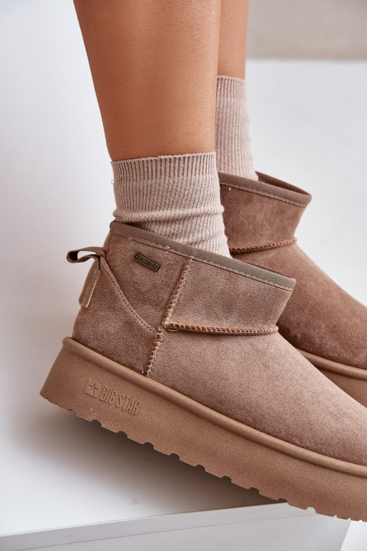 Sellel ondal nööpidega lumesaapad platvormiga Big Star OO274A100 beeži värvi Sellel ondal nööpidega lumesaapad platvormiga Big Star OO274A100 beeži värvi