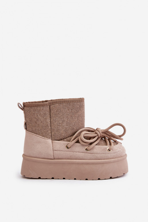 nööpidega lumesaapad saapad koos stiilsete detailidega platvormiga beeži värvi Sellel onvora