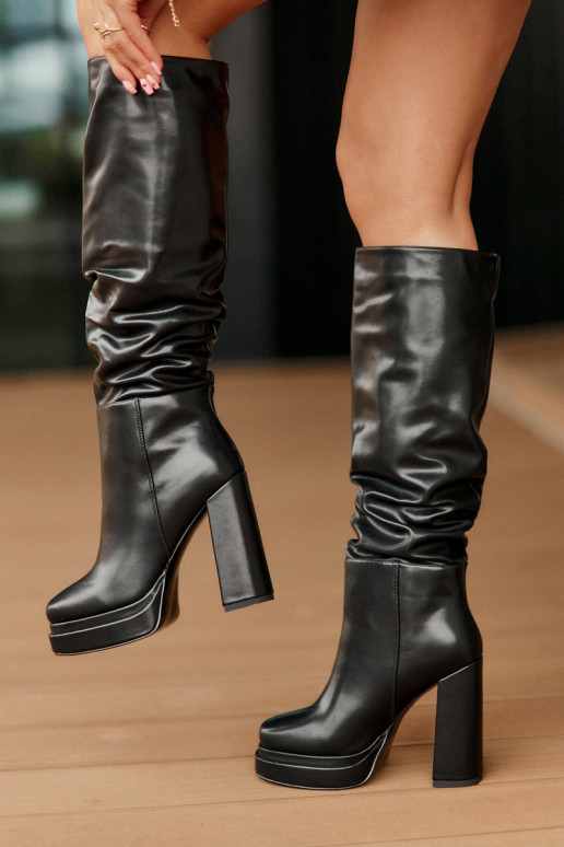 Slip-on pika säärega saapad kõrge jämeda kontsaga Ja platvorm Koos rüüsidega voodriga msuud Beridra