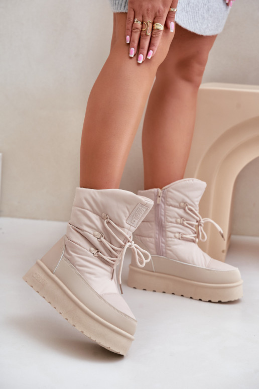 nööpidega lumesaapad platvormiga Lossi juurde Big Star OO274885 beeži värvi