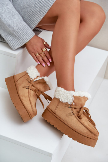 nööpidega lumesaapad Pealiste omad platvormiga karusnahaga Typu Branek pruunid värvi Ciabellae