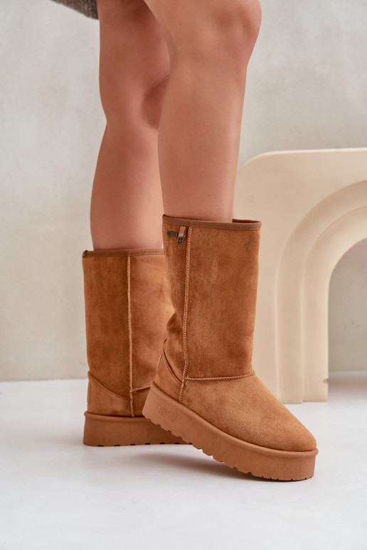 Kõrge nööpidega lumesaapad platvormiga Big Star OO274893 pruunid värvi Kõrge nööpidega lumesaapad platvormiga Big Star OO274893 pruunid värvi