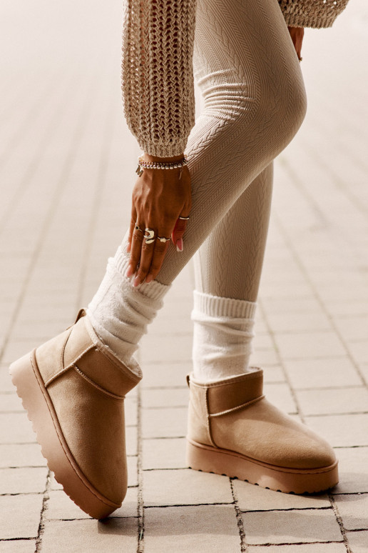 lumesaapad Naiste soojendusplatvormiga karusnaha sees beež värv Xamella