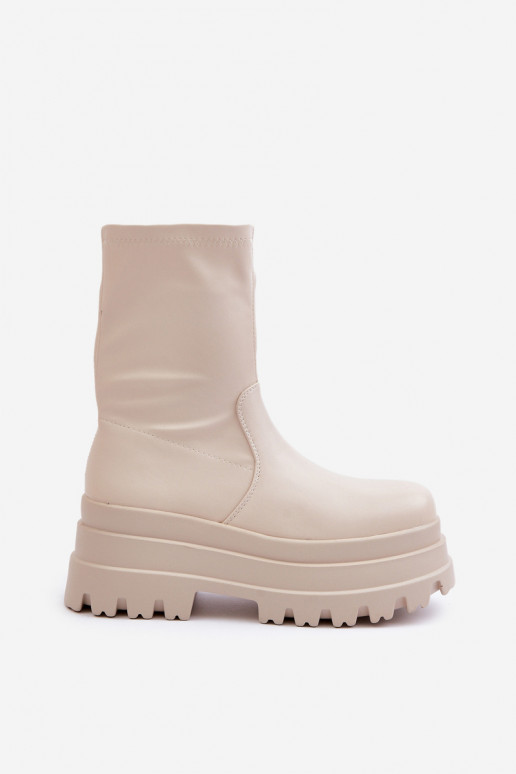 Pealiste poolsaapad platvormiga Elevandiluu värvi Florinara Pealiste poolsaapad platvormiga Elevandiluu värvi Florinara