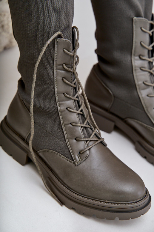 Slip-on pika säärega saapad Ze Skarpetkosisseą Cholesisseką khakivärvi Iranel