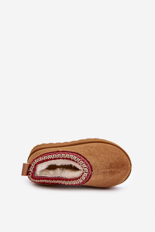 Laste lumesaapad platvormiga, soojustatud ja karusnahaga seestpoolt pruuni värvi Vilabria Laste lumesaapad platvormiga, soojustatud ja karusnahaga seestpoolt pruuni värvi Vilabria