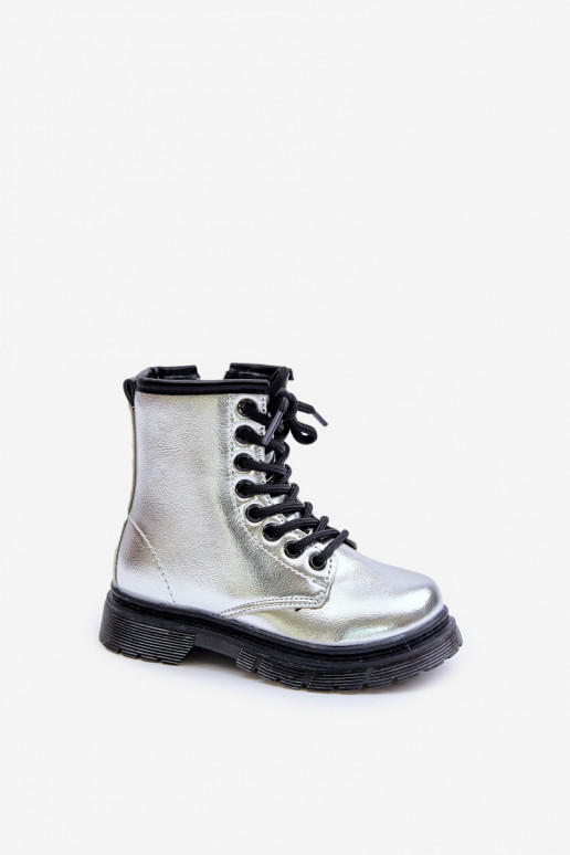 voodriga Pealiste poolsaapad Laste Laque Lossi juurde Hõbedat värvi Novita voodriga Pealiste poolsaapad Laste Laque Lossi juurde Hõbedat värvi Novita