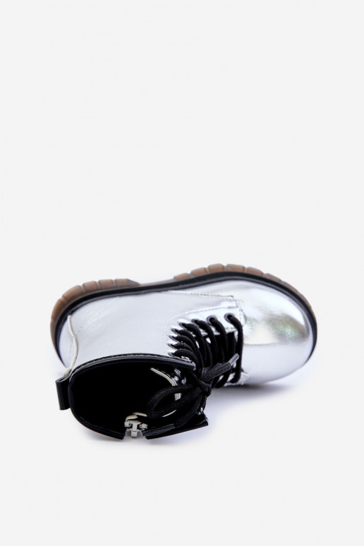 voodriga Pealiste poolsaapad Laste Laque Lossi juurde Hõbedat värvi Novita voodriga Pealiste poolsaapad Laste Laque Lossi juurde Hõbedat värvi Novita