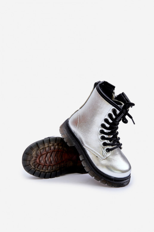 voodriga Pealiste poolsaapad Laste Laque Lossi juurde Hõbedat värvi Novita voodriga Pealiste poolsaapad Laste Laque Lossi juurde Hõbedat värvi Novita