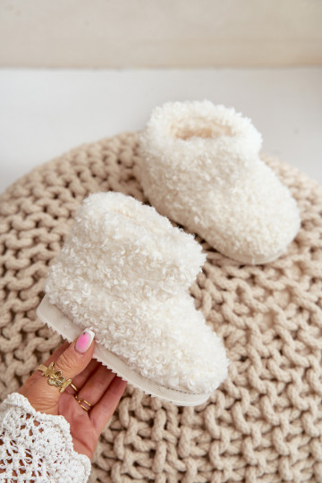 Pealiste poolsaapad nööpidega lumesaapad Laste jalanõud karusnahaga Typu Baranek Elevandiluu värvi Mevael