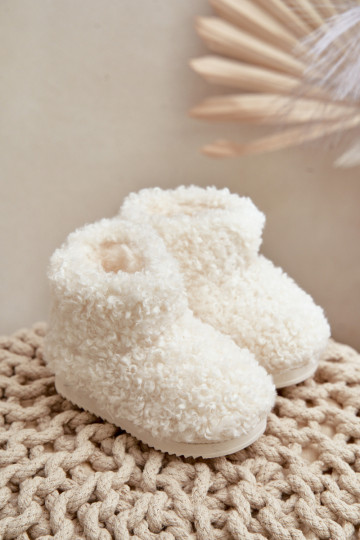 Pealiste poolsaapad nööpidega lumesaapad Laste jalanõud karusnahaga Typu Baranek Elevandiluu värvi Mevael 2