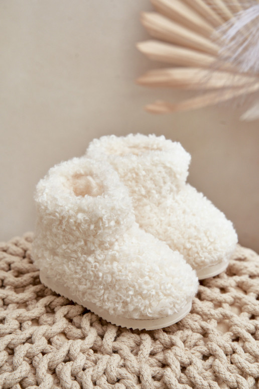 Pealiste poolsaapad nööpidega lumesaapad Laste jalanõud karusnahaga Typu Baranek Elevandiluu värvi Mevael