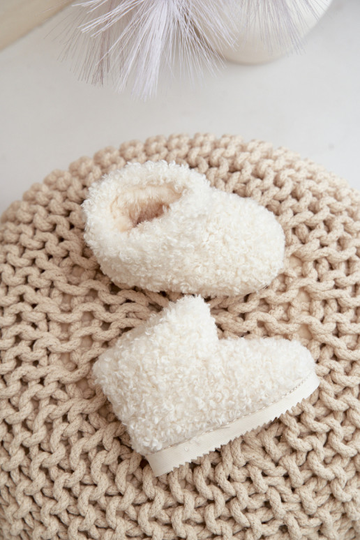 Pealiste poolsaapad nööpidega lumesaapad Laste jalanõud karusnahaga Typu Baranek Elevandiluu värvi Mevael