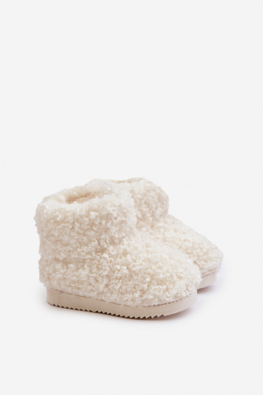 Pealiste poolsaapad nööpidega lumesaapad Laste jalanõud karusnahaga Typu Baranek Elevandiluu värvi Mevael