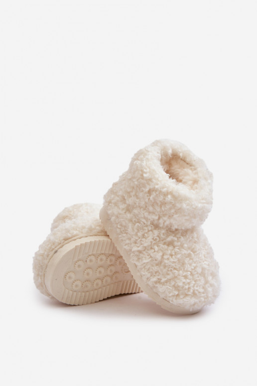 Pealiste poolsaapad nööpidega lumesaapad Laste jalanõud karusnahaga Typu Baranek Elevandiluu värvi Mevael