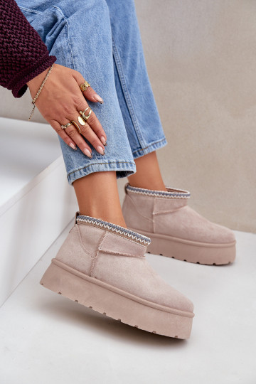 nööpidega lumesaapad platvormiga Koos Ornate Haftem Elevandiluu värvi Heslania