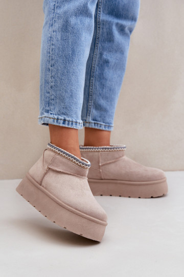 nööpidega lumesaapad platvormiga Koos Ornate Haftem Elevandiluu värvi Heslania 2