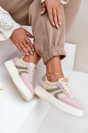 Sneakers-stiilis naiste saapad platvormiga erinevates värvitoonides Lesida