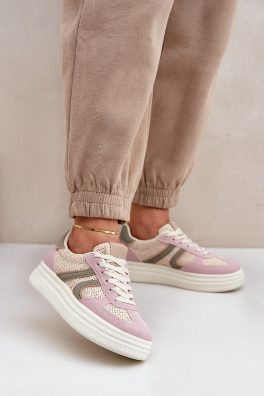 Sneakers-stiilis naiste saapad platvormiga erinevates värvitoonides Lesida