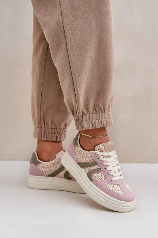 Sneakers-stiilis naiste saapad platvormiga erinevates värvitoonides Lesida