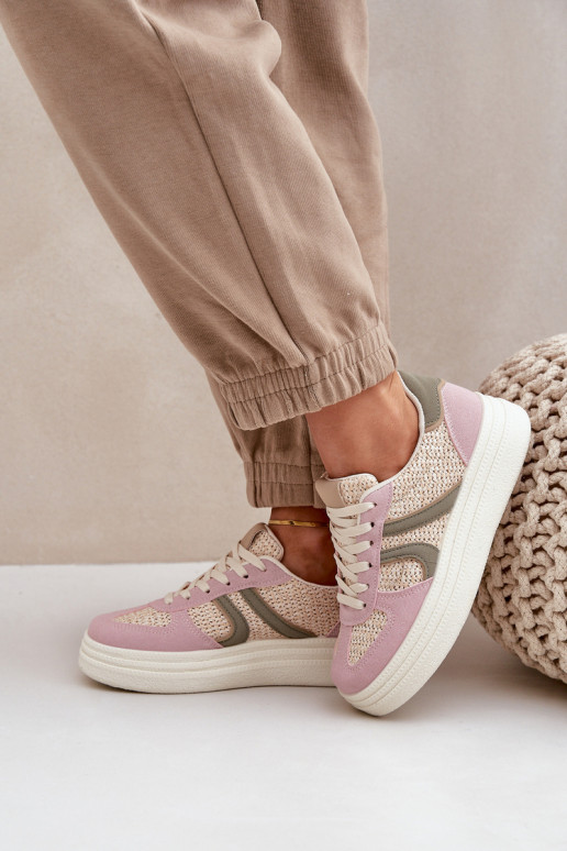 Sneakers-stiilis naiste saapad platvormiga erinevates värvitoonides Lesida