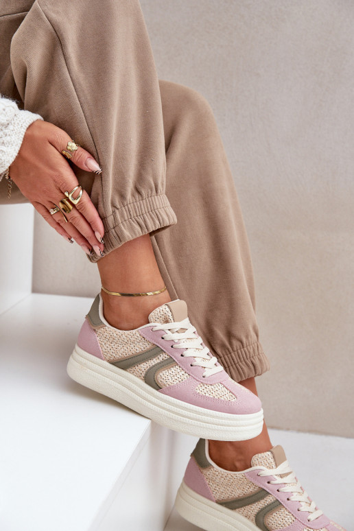 Sneakers-stiilis naiste saapad platvormiga erinevates värvitoonides Lesida