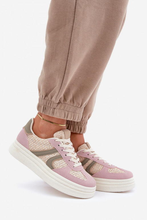 Sneakers-stiilis naiste saapad platvormiga erinevates värvitoonides Lesida
