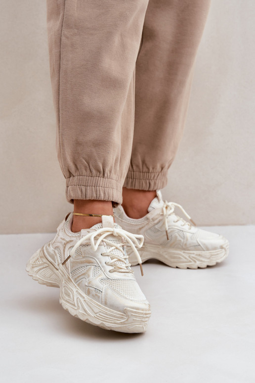 Sneakers tüüpi jalanõud Pealiste omad Z Przetarciami platvormiga beeži värvi Seladsisseen Sneakers tüüpi jalanõud Pealiste omad Z Przetarciami platvormiga beeži värvi Seladsisseen