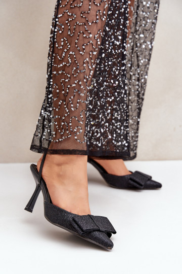 Läikivad kõrge kontsaga kingad lipsukesega msuud Gredan