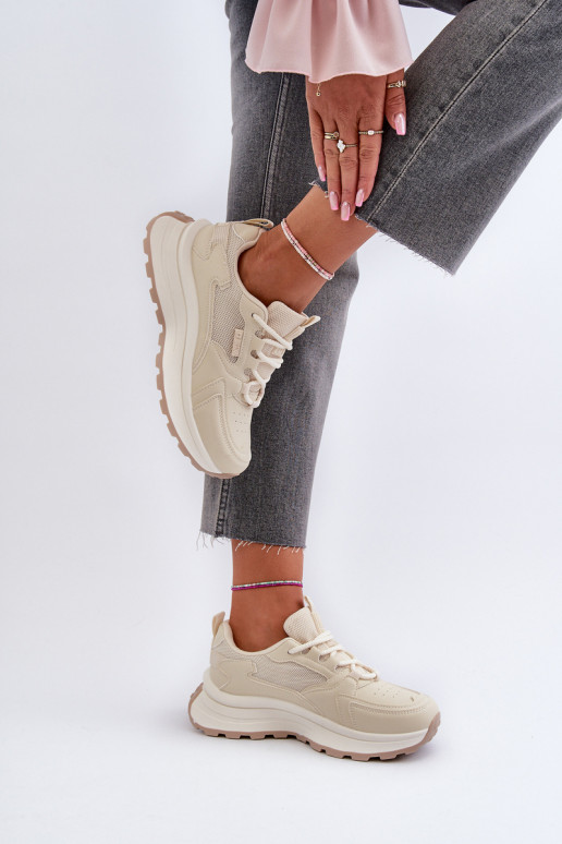 Sneakers tüüpi jalanõud Pealiste omad HI-POLY SYSTEM Big Star NN274A105 beeži värvi