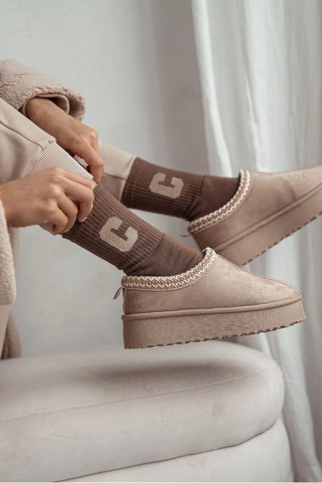 Sokid Pealiste omad Frotte Z Literą C pruunid värvi