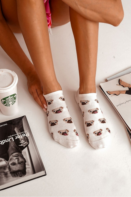 Sokid Pealiste omad Basisseełniane IN Mopsy Ecru Sokid Pealiste omad Basisseełniane IN Mopsy Ecru