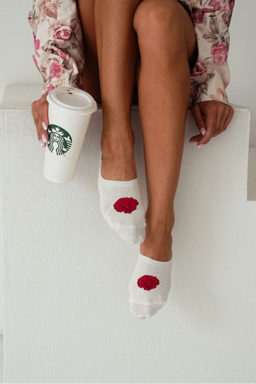 Sokid Microjalused Pealiste omad Basisseełniane tumeroosad värvia Ecru