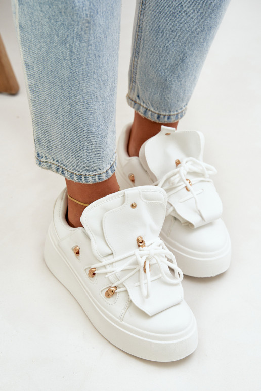 Sneakers tüüpi jalanõud Pealiste omad platvormiga valget värvi Dolistana Sneakers tüüpi jalanõud Pealiste omad platvormiga valget värvi Dolistana