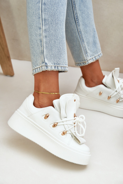 Sneakers tüüpi jalanõud Pealiste omad platvormiga valget värvi Dolistana Sneakers tüüpi jalanõud Pealiste omad platvormiga valget värvi Dolistana