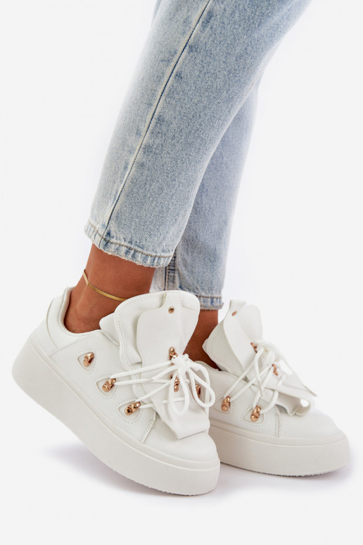 Sneakers tüüpi jalanõud Pealiste omad platvormiga valget värvi Dolistana Sneakers tüüpi jalanõud Pealiste omad platvormiga valget värvi Dolistana