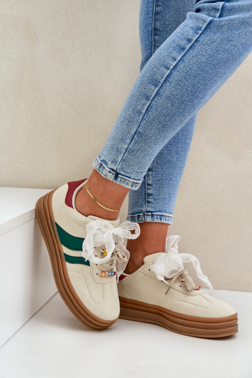 Sneakers tüüpi jalanõud Pealiste omad Z Przypinkami beeži värvi Jariana Sneakers tüüpi jalanõud Pealiste omad Z Przypinkami beeži värvi Jariana