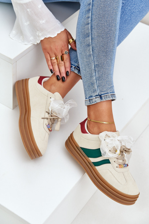 Sneakers tüüpi jalanõud Pealiste omad Z Przypinkami beeži värvi Jariana Sneakers tüüpi jalanõud Pealiste omad Z Przypinkami beeži värvi Jariana