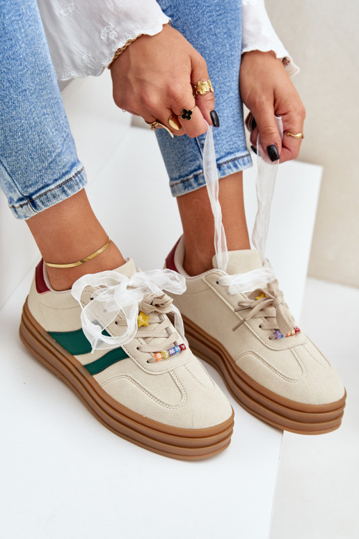 Sneakers tüüpi jalanõud Pealiste omad Z Przypinkami beeži värvi Jariana Sneakers tüüpi jalanõud Pealiste omad Z Przypinkami beeži värvi Jariana