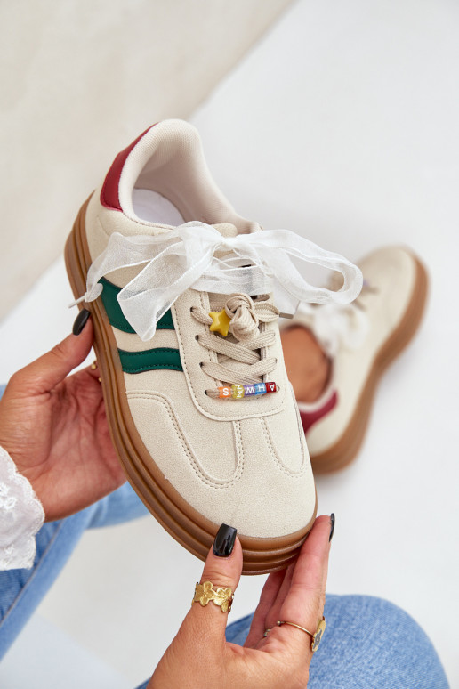 Sneakers tüüpi jalanõud Pealiste omad Z Przypinkami beeži värvi Jariana Sneakers tüüpi jalanõud Pealiste omad Z Przypinkami beeži värvi Jariana