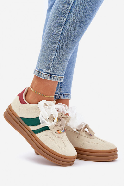 Sneakers tüüpi jalanõud Pealiste omad Z Przypinkami beeži värvi Jariana Sneakers tüüpi jalanõud Pealiste omad Z Przypinkami beeži värvi Jariana