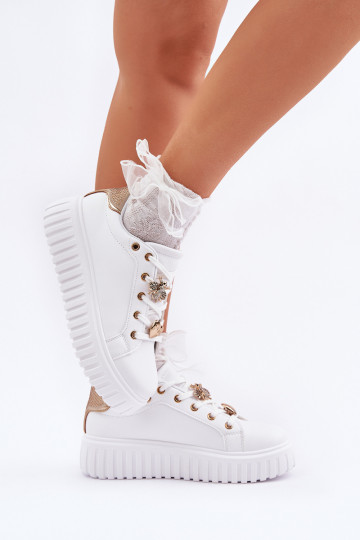 Sneakers tüüpi jalanõud Pealiste omad Z Przypinkami valget värvi Grelesi 2