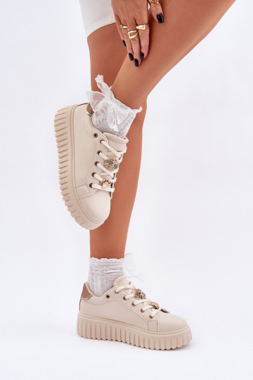 Sneakers tüüpi jalanõud Pealiste omad Z Przypinkami beeži värvi Grelesi 2