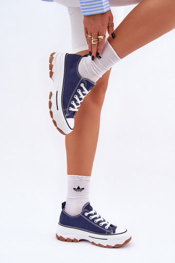 Sellel ondal naiste saapad platvormiga tumesinist värvi Aradsissein 2